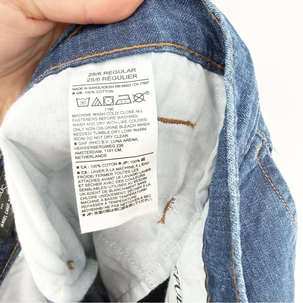 Banana Republic High Waist Barrel Cargo Jeans 28 Blue‎ - Picture 7 of 7